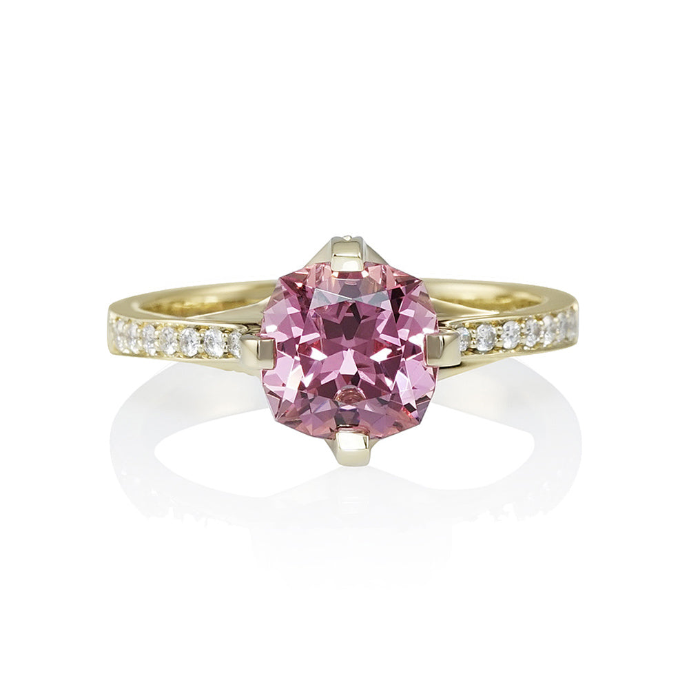 Cynthia Britt "No Basket"™ Pink Spinel Engagement Ring for Alina