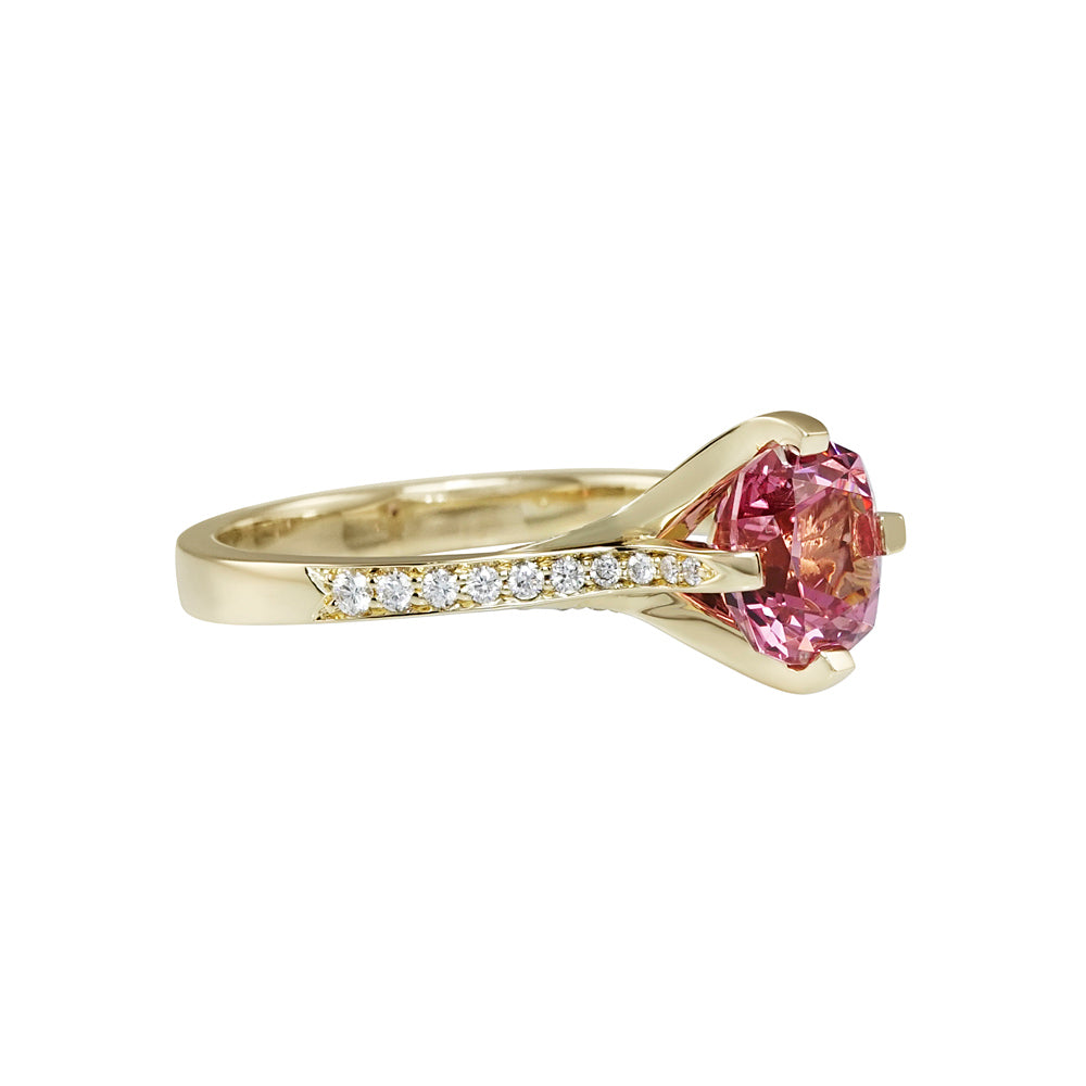 Cynthia Britt "No Basket"™ Pink Spinel Engagement Ring for Alina