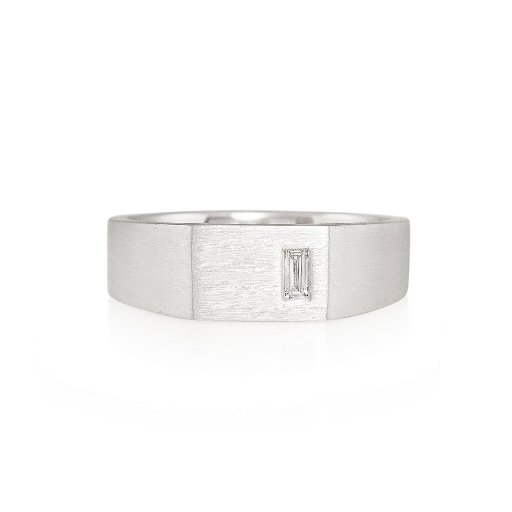 Rectangle Signet Ring with Diamond for David