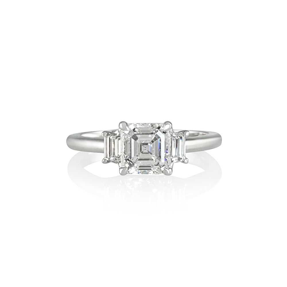 Asscher Cut Three Stone Ring for Debbie