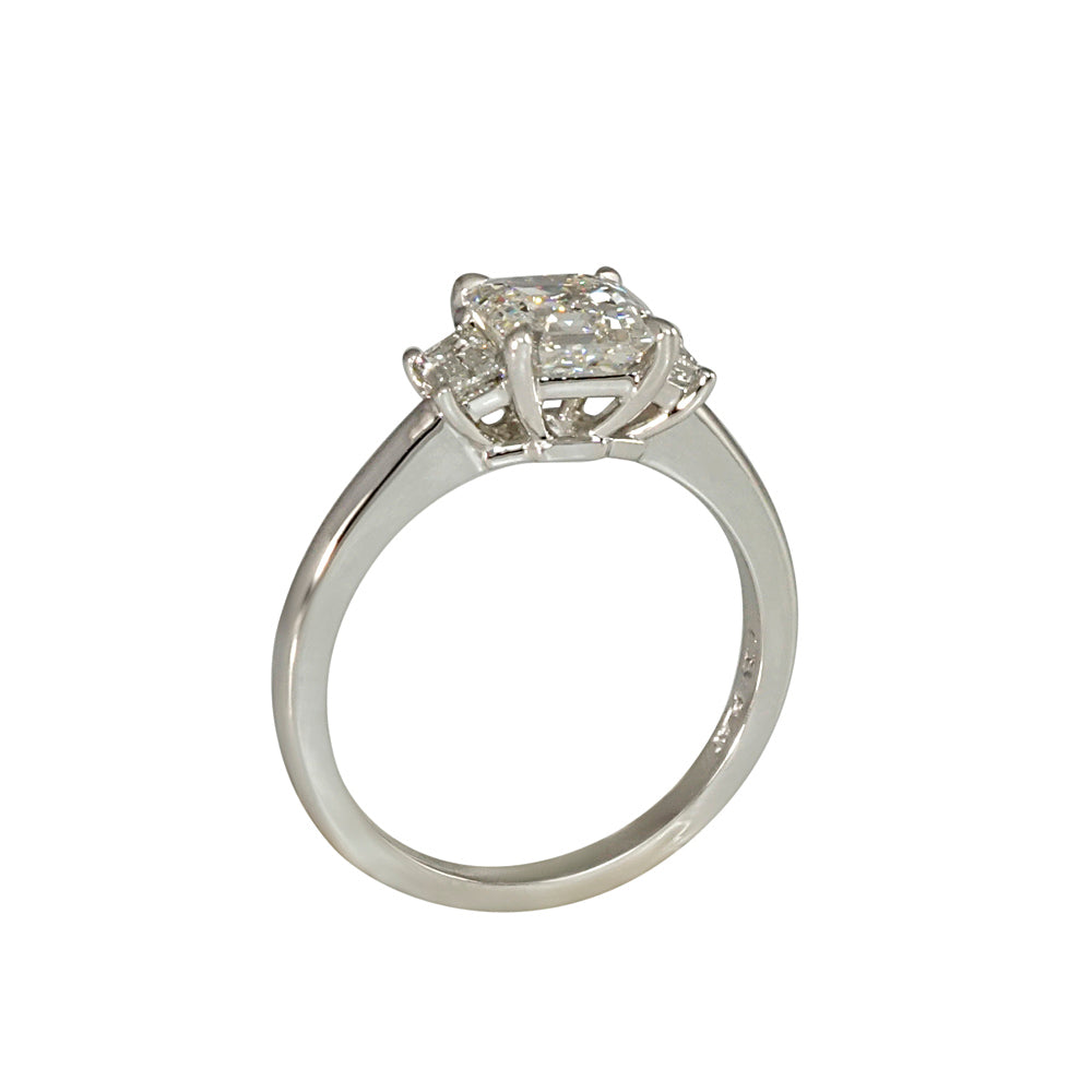 Asscher Cut Three Stone Ring for Debbie