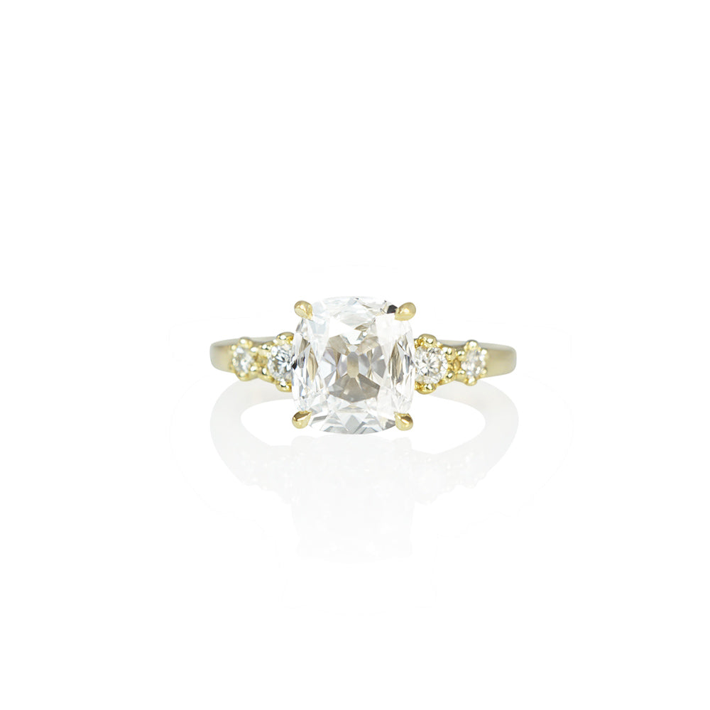 Five Stone Cushion Cut Engagement Ring for Deepti