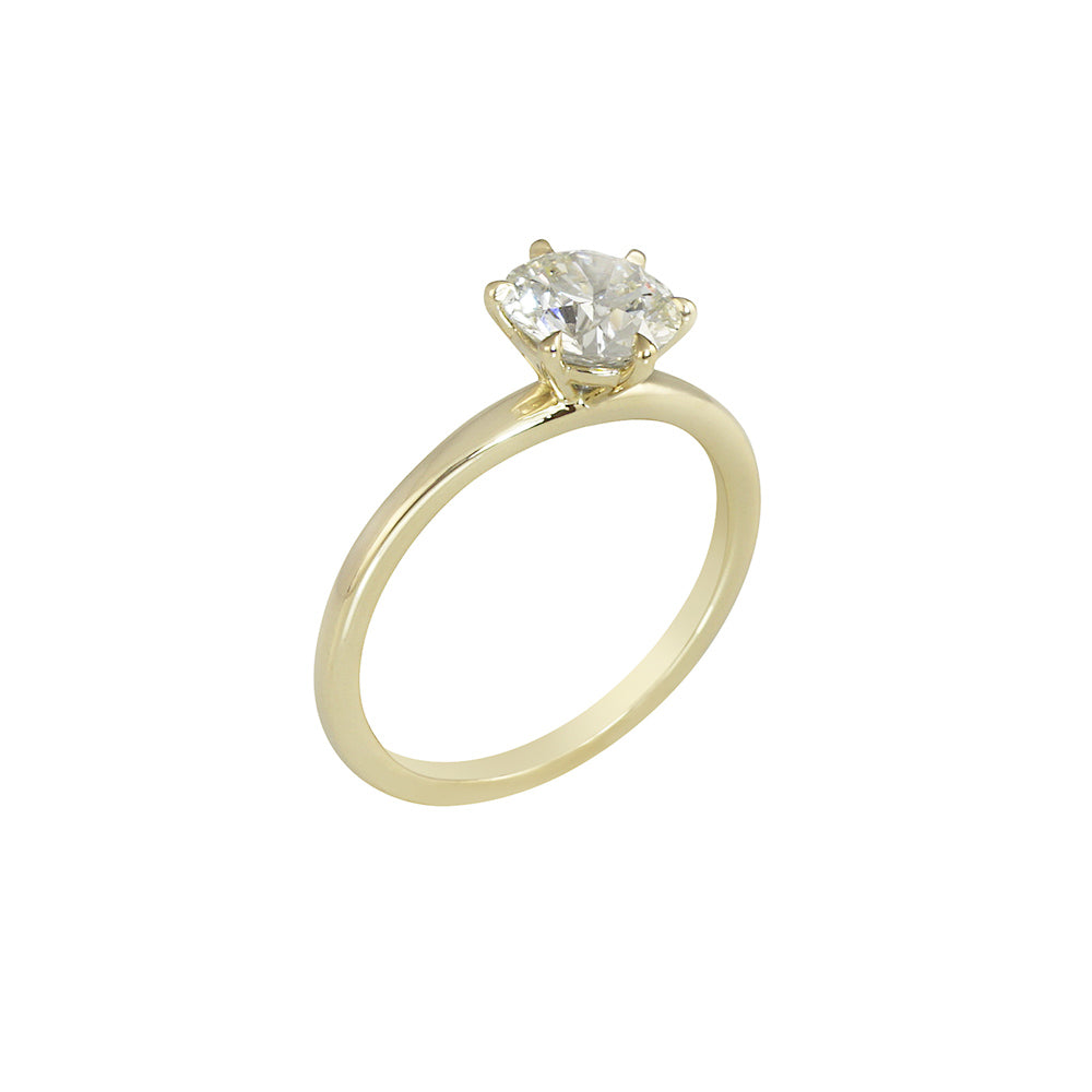 Yellow Gold Six Prong Solitaire Engagement Ring for Deidre