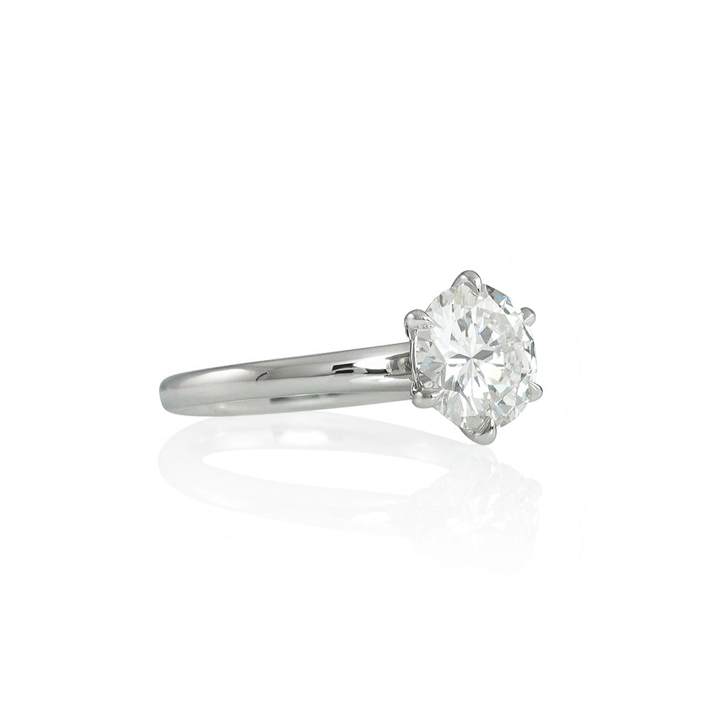 Six Prong Solitaire Engagement Ring for Diana