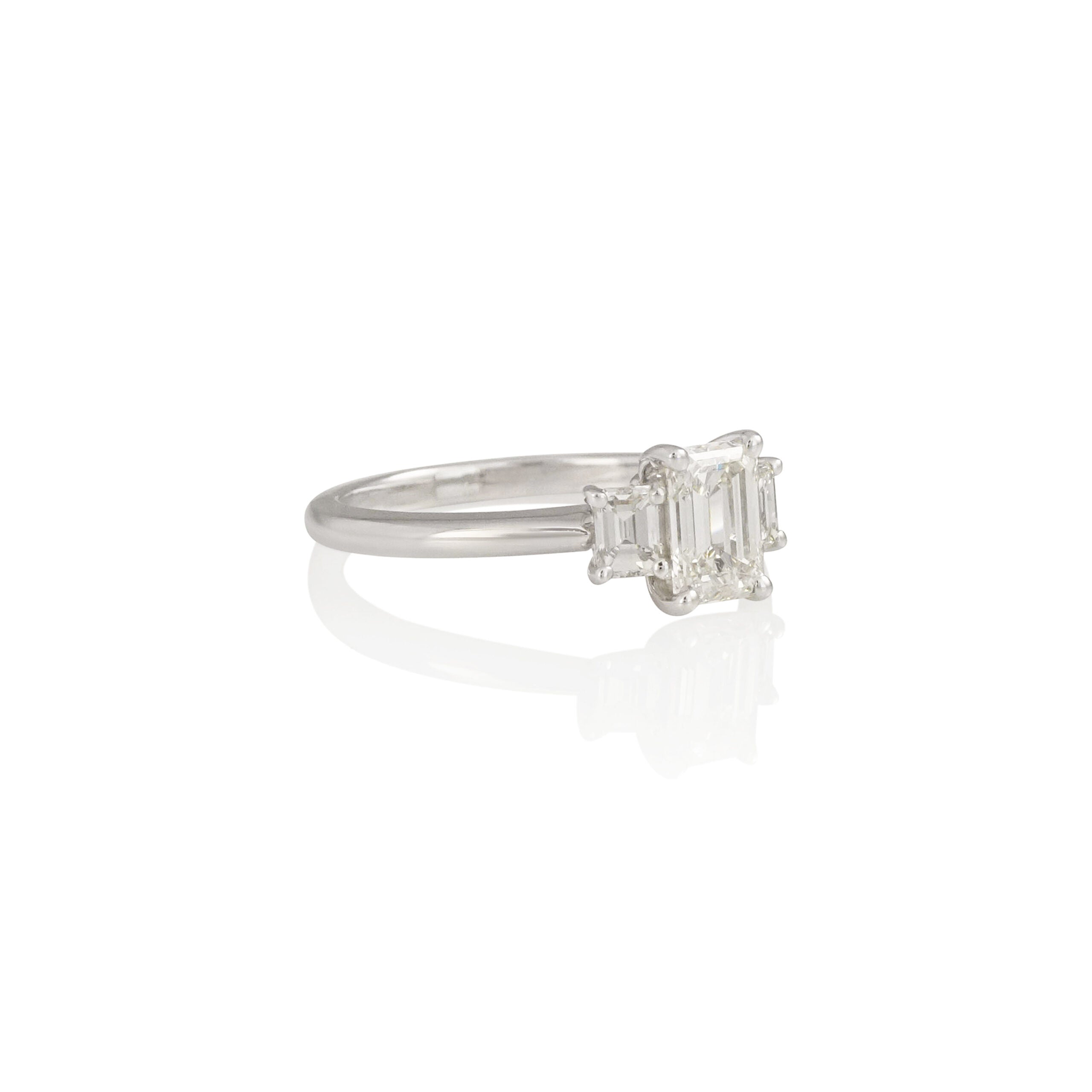 Emerald Cut Three Stone Engagement Ring for Doreen