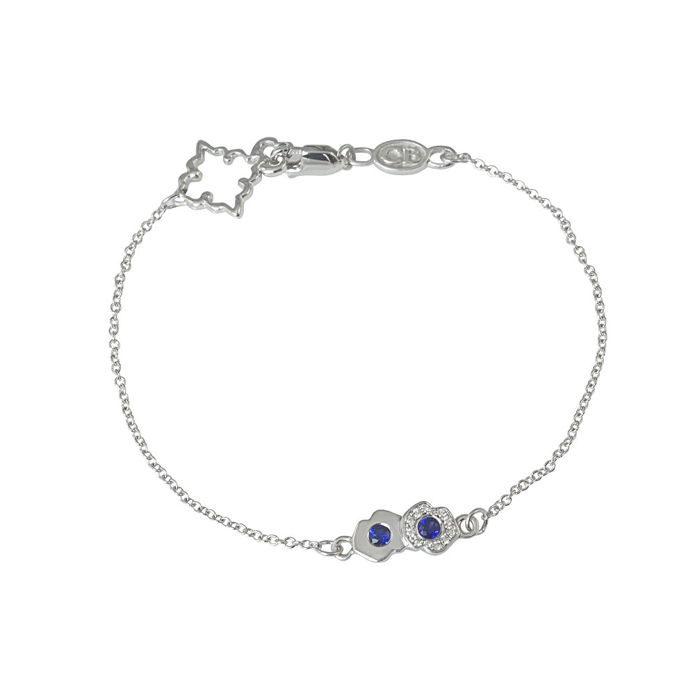 Sapphire and Diamond Double Kiss Bracelet