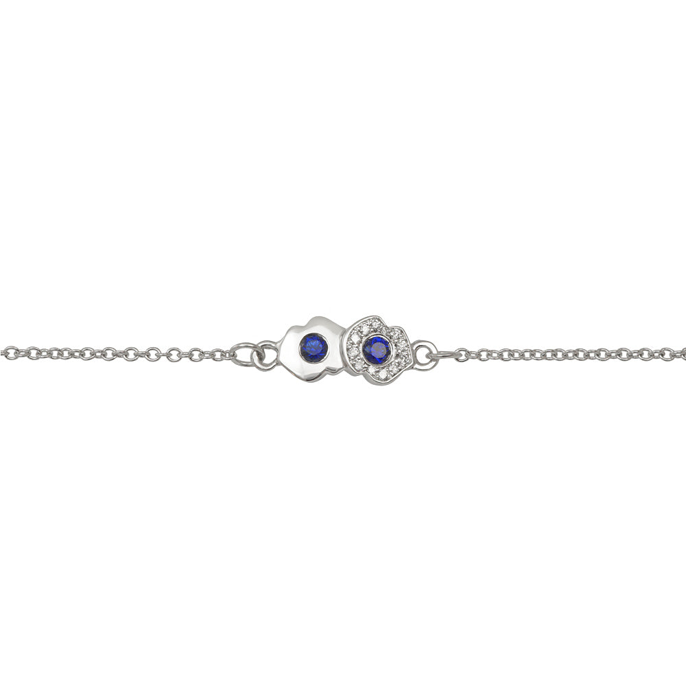 Sapphire and Diamond Double Kiss Bracelet