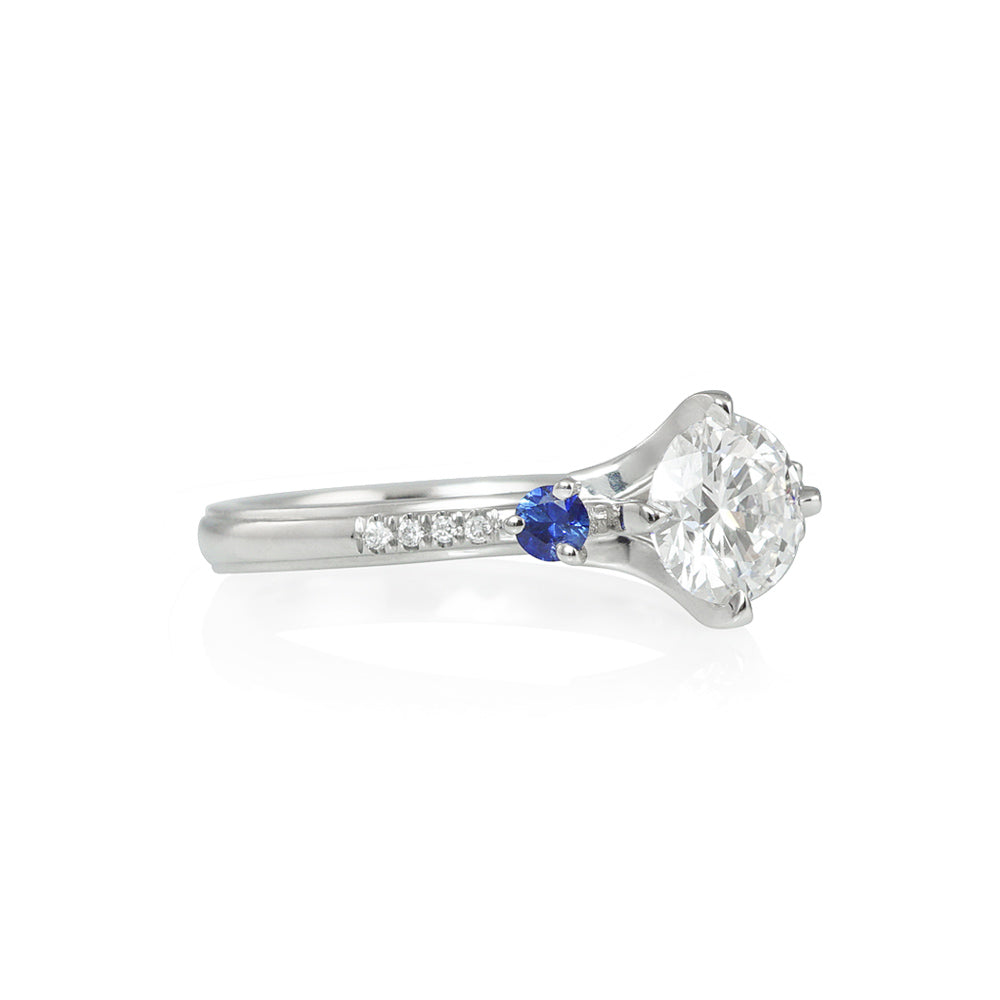 Cynthia Britt "No Basket" Engagement Ring with Sapphires for Elisa