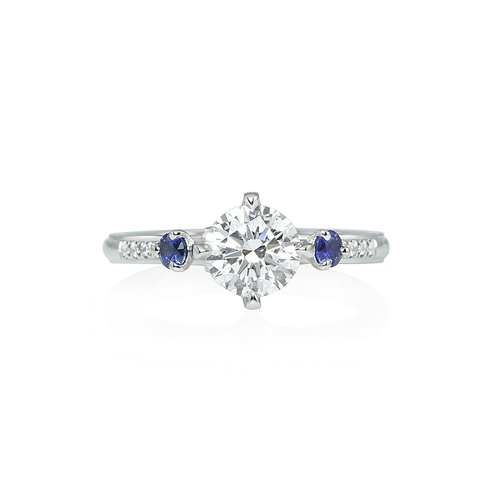 Cynthia Britt "No Basket" Engagement Ring with Sapphires for Elisa