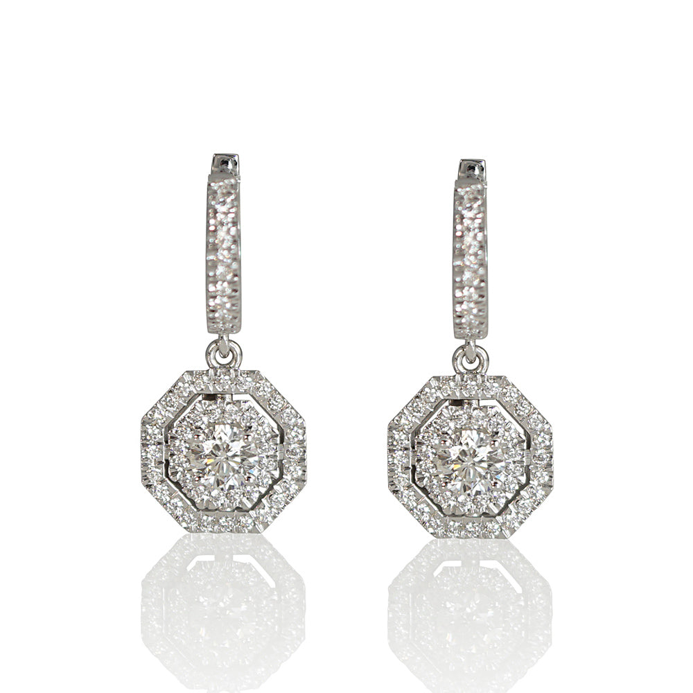 Double Halo Diamond Earrings for Elizabeth