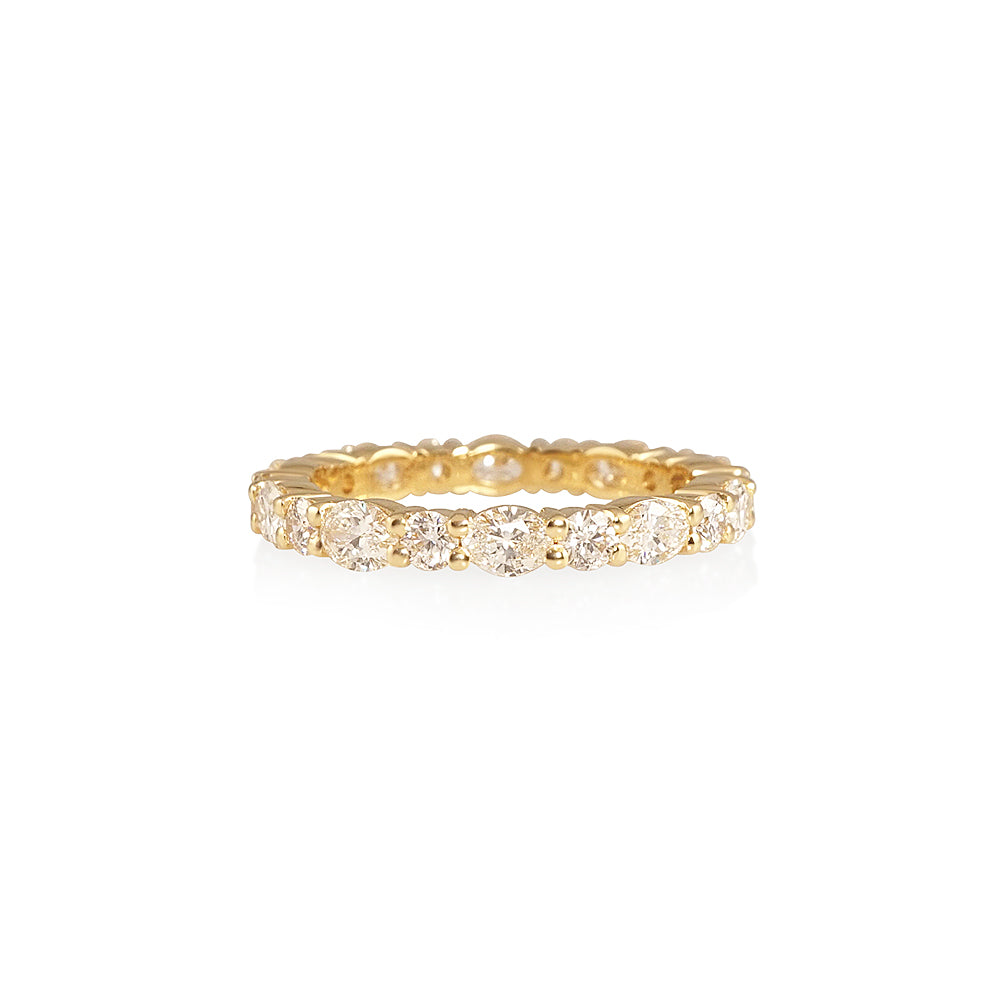 Oval and Round Yellow Gold Eternity Band for Elizabeth