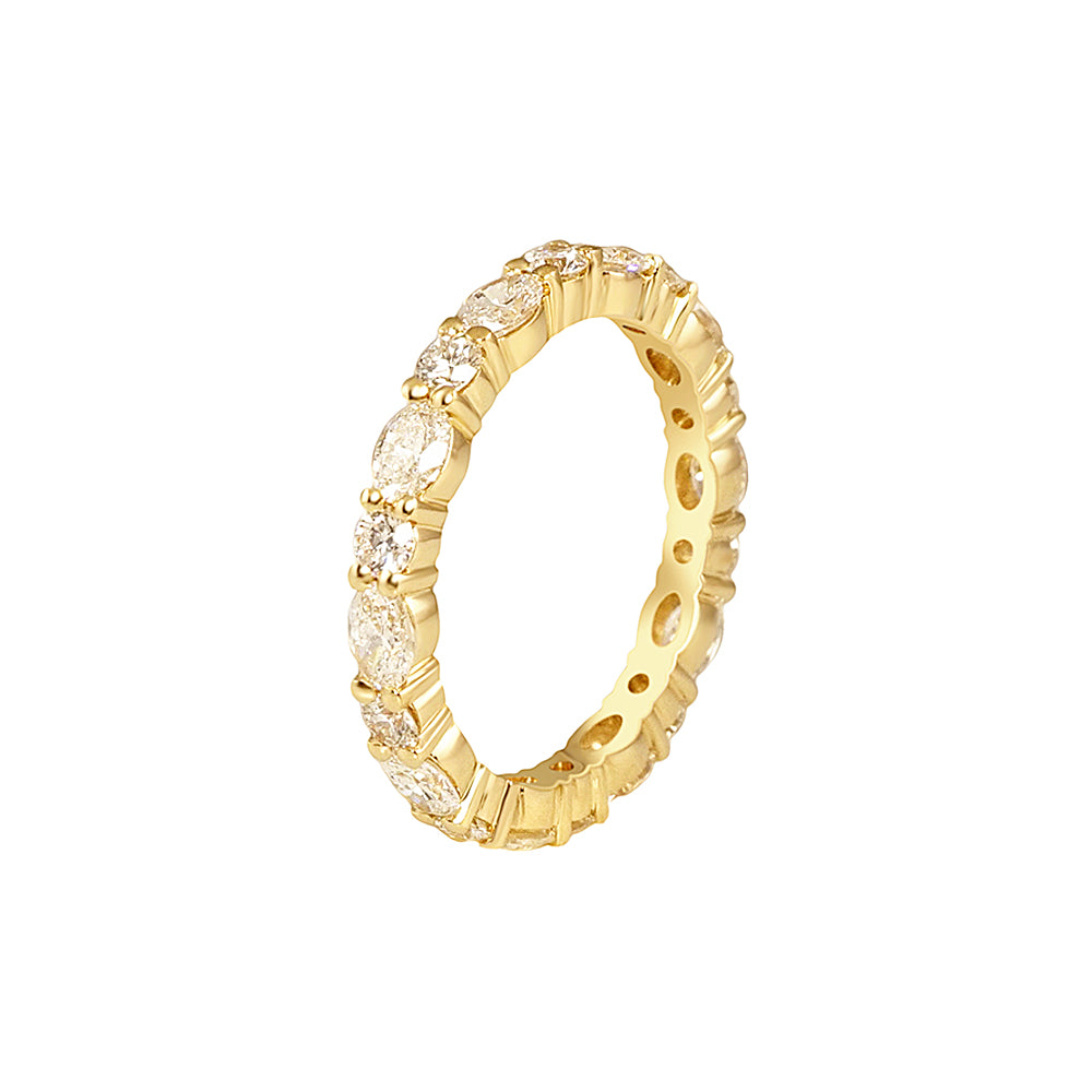 Oval and Round Yellow Gold Eternity Band for Elizabeth