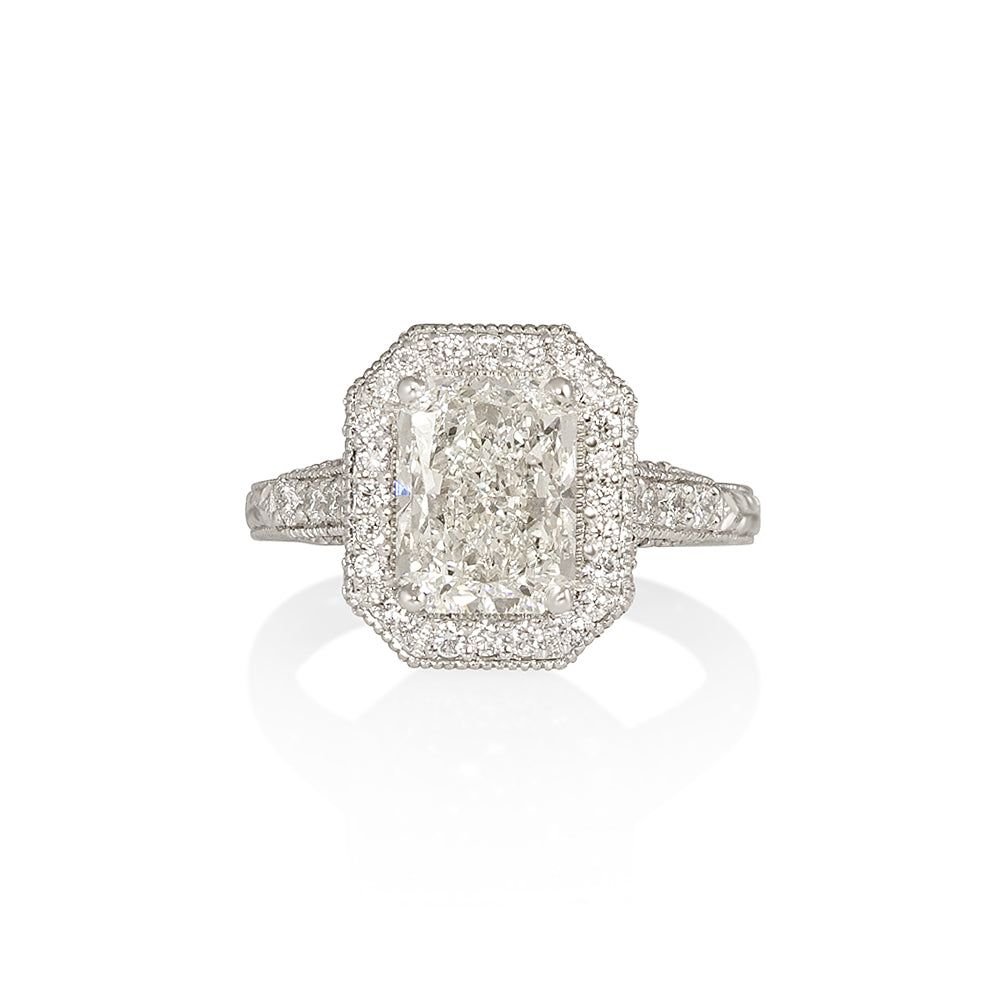 Romantic Radiant Cut Engagement Ring for Elvia