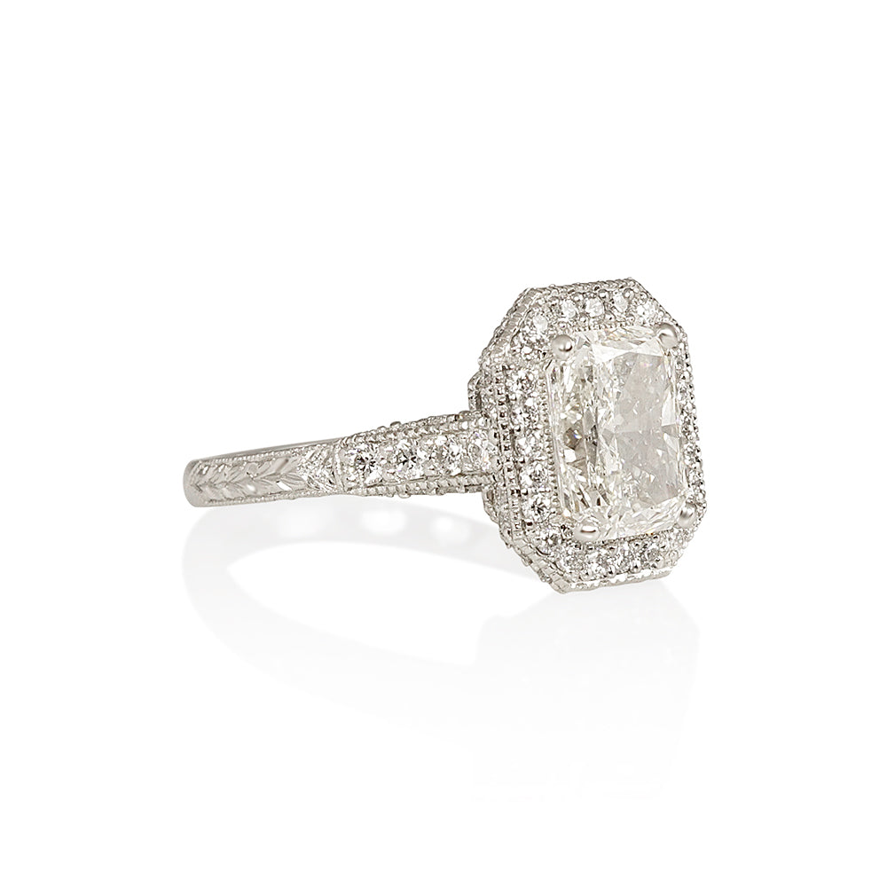 Romantic Radiant Cut Engagement Ring for Elvia