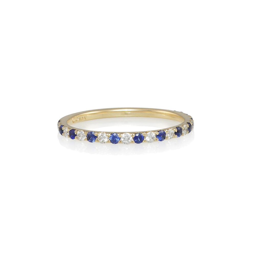 Blue Sapphire and Diamond Ring