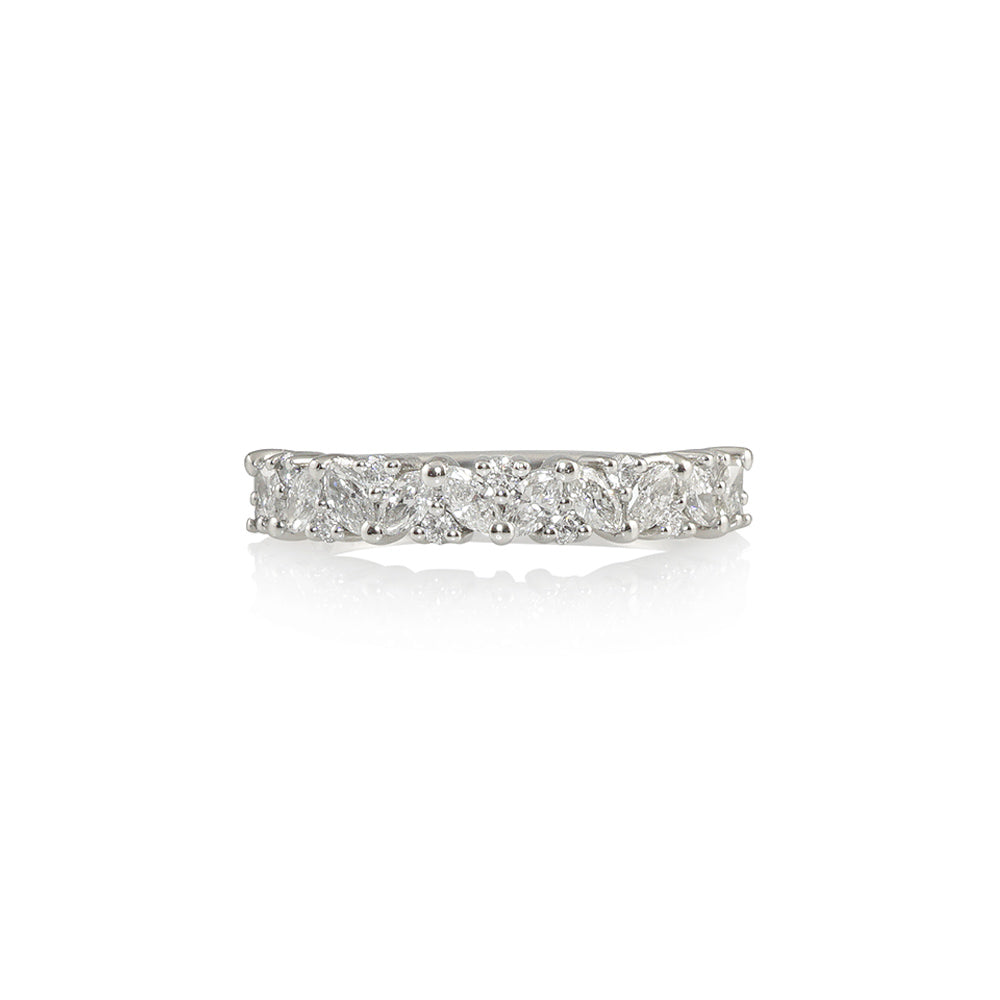 Marquise And Round Diamond Wedding Band for Emily