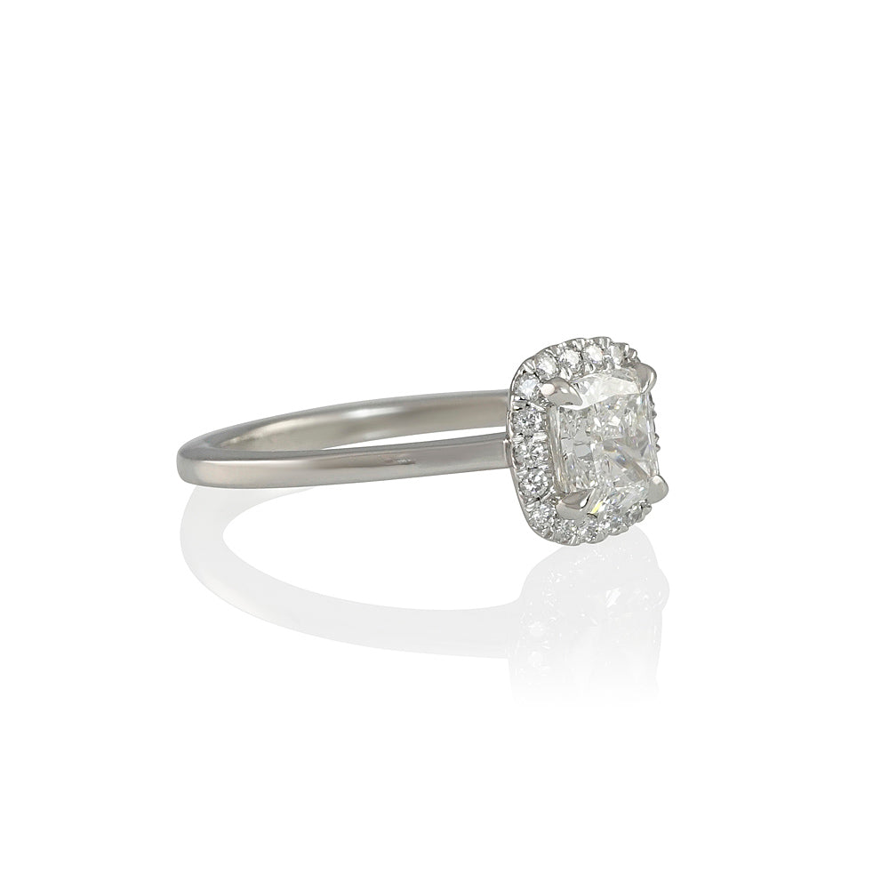 Cushion Cut Halo Solitaire Engagement Ring for Erica