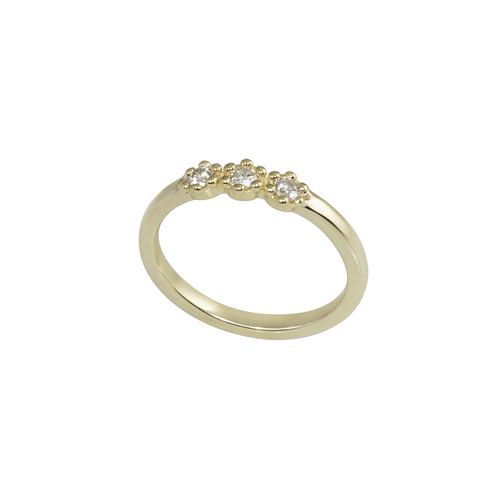 Triple Diamond Flower Ring for Eve