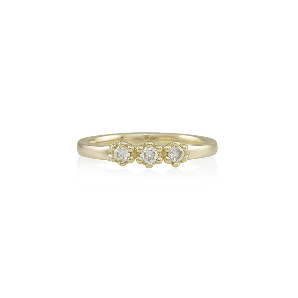 Triple Diamond Flower Ring for Eve