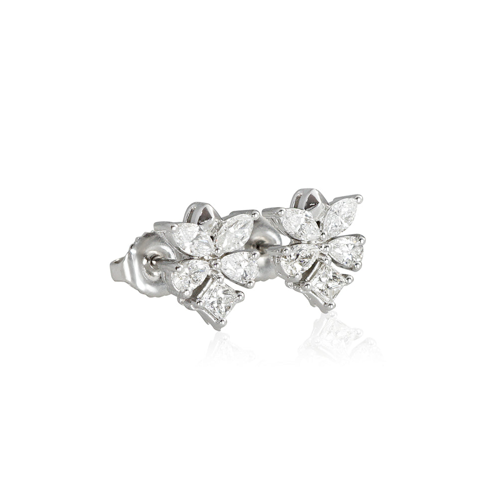 Marquise and Pear Diamond Cluster Earrings for Caroline