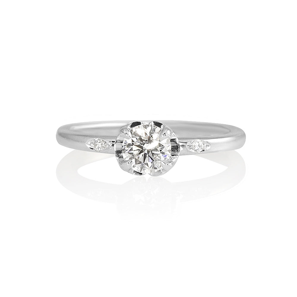 Florencia Flower Solitaire Engagement Ring