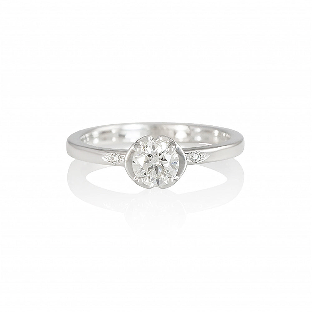 Flower Solitaire Engagement Ring for Frances