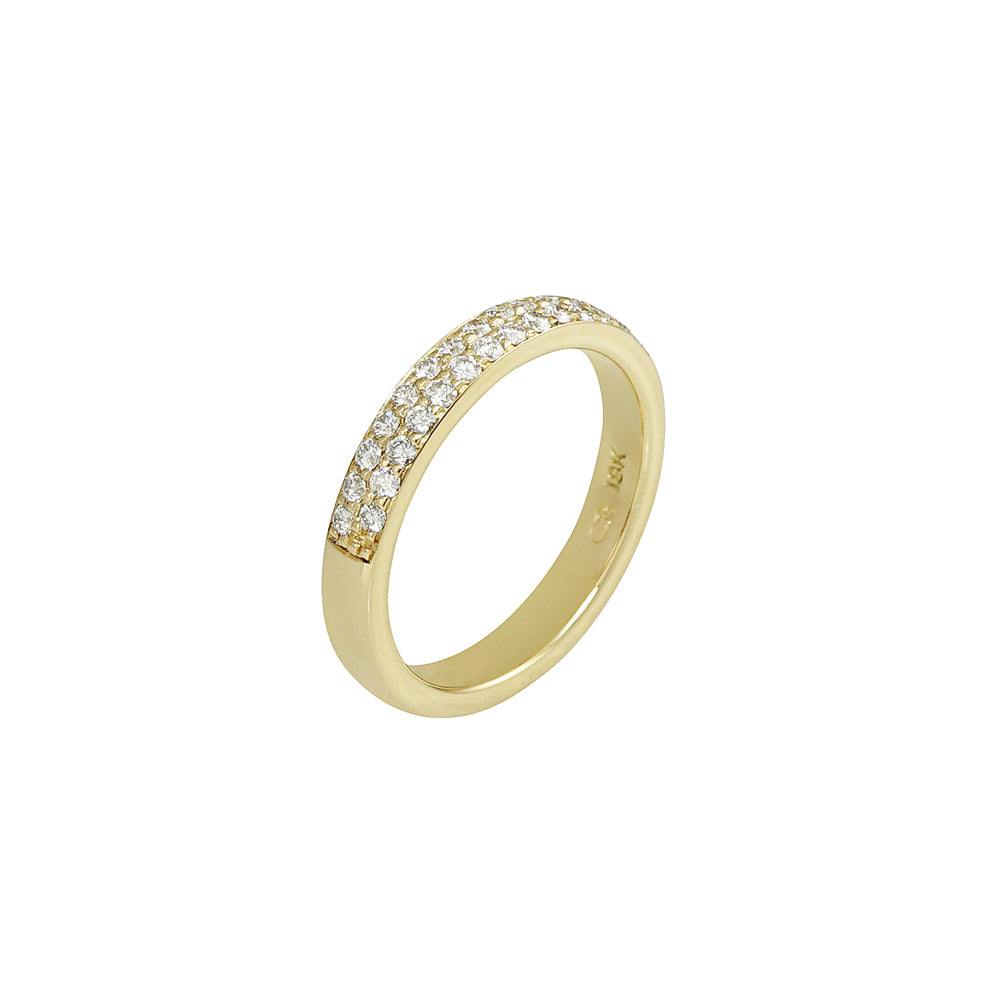 Round Brilliant Cut Diamond Two Row Band for Freda