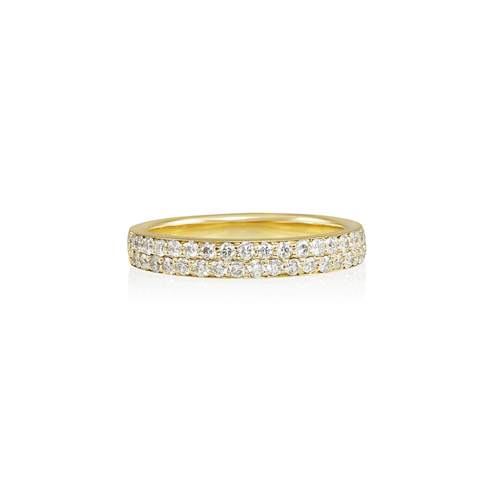 Round Brilliant Cut Diamond Two Row Band for Freda