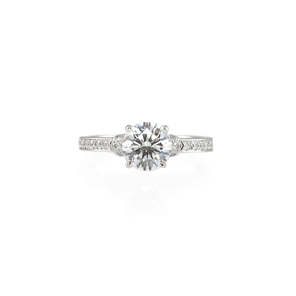 Hailey Solitaire Diamond Band Engagement Ring