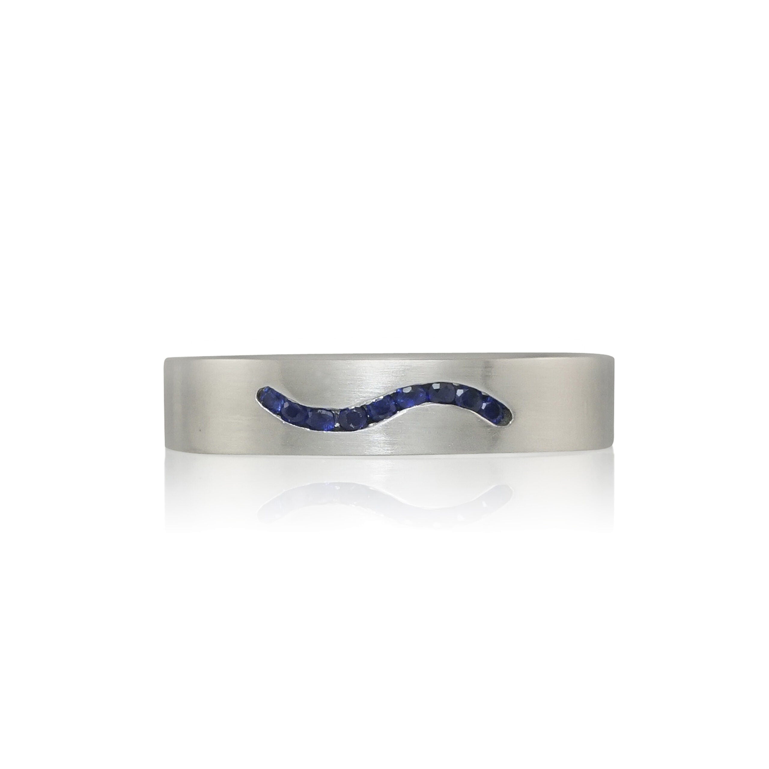 Sapphire Wave Wedding Ring for James