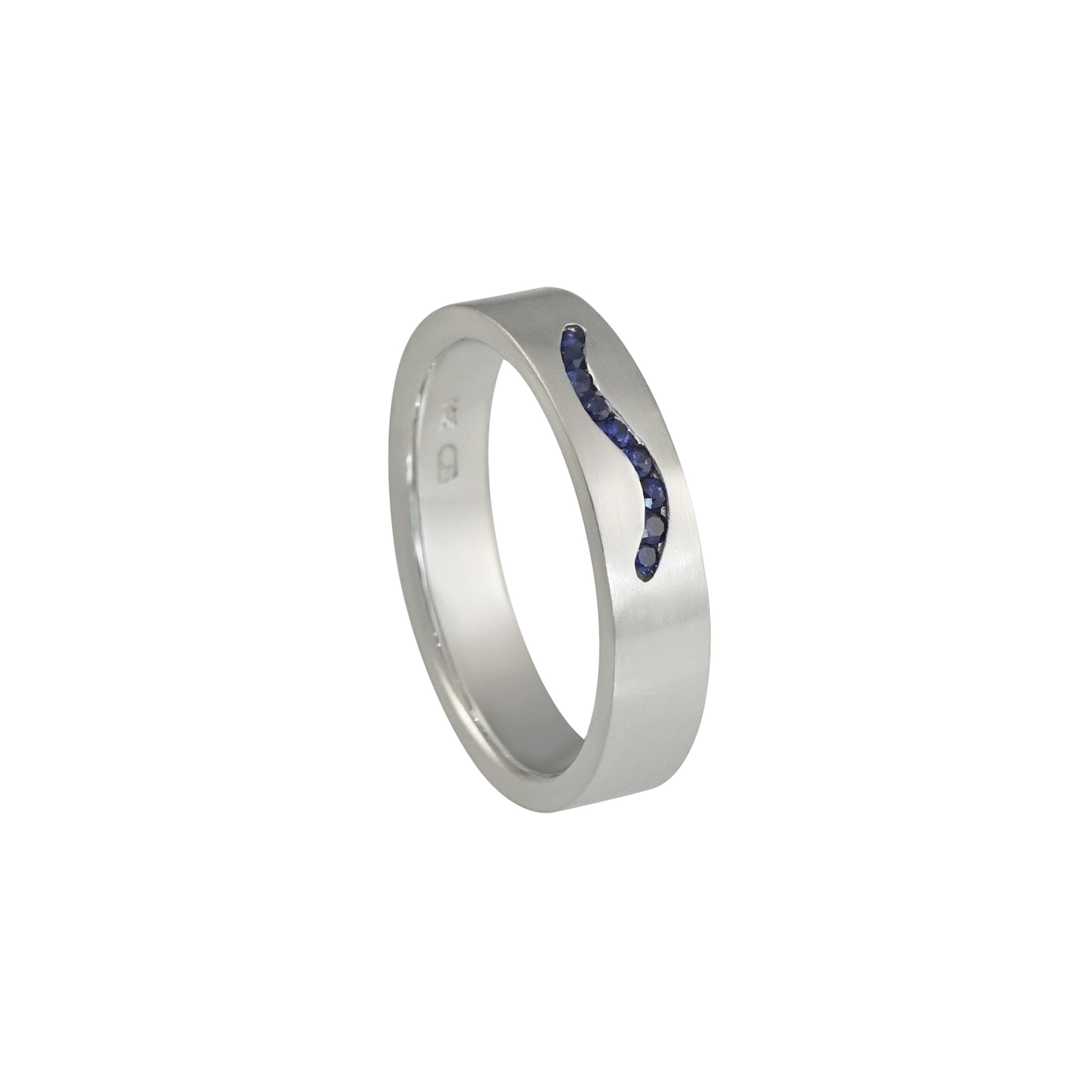 Sapphire Wave Wedding Ring for James