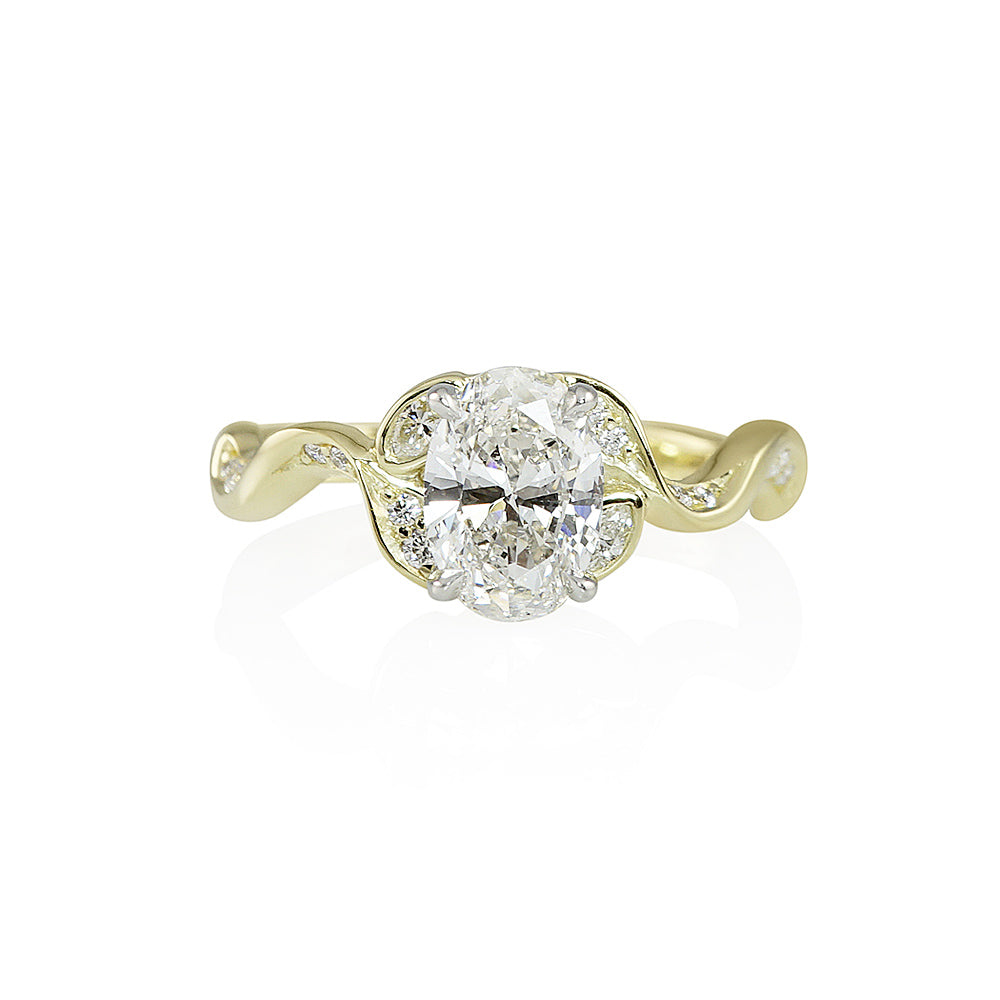 Vine Inspired Engagement Ring with Oval Diamond for Jamie