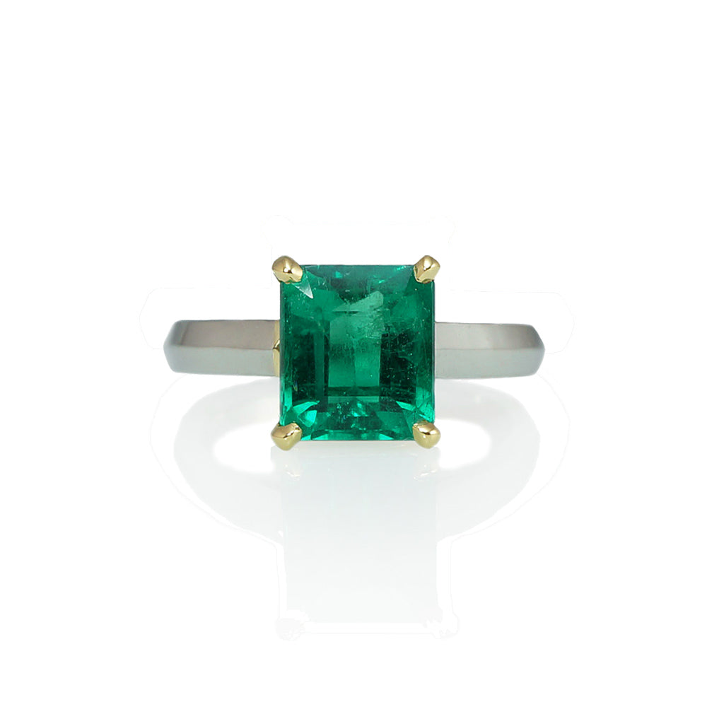 Jayne Emerald Solitaire Engagement Ring