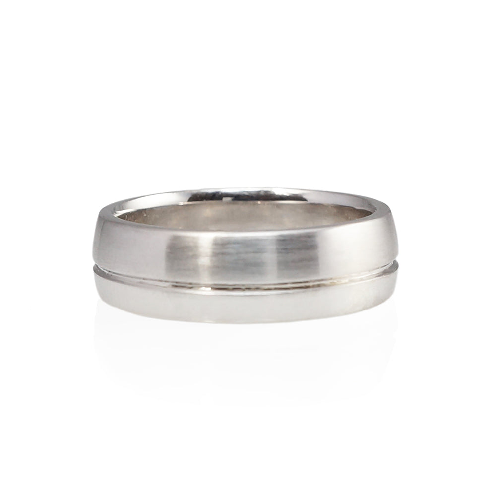 Jeff Platinum & White Gold Wedding Band for Men