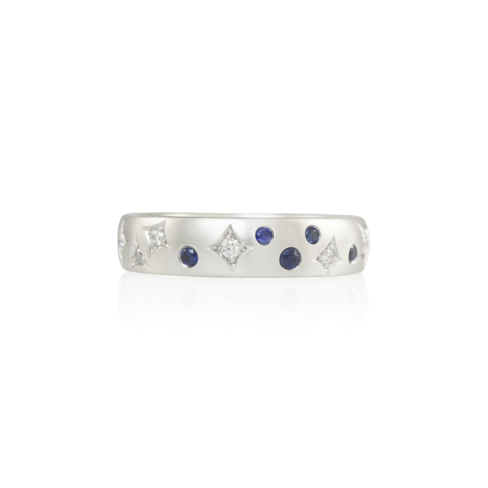 Stars and Sapphires Wedding Band for Jenn