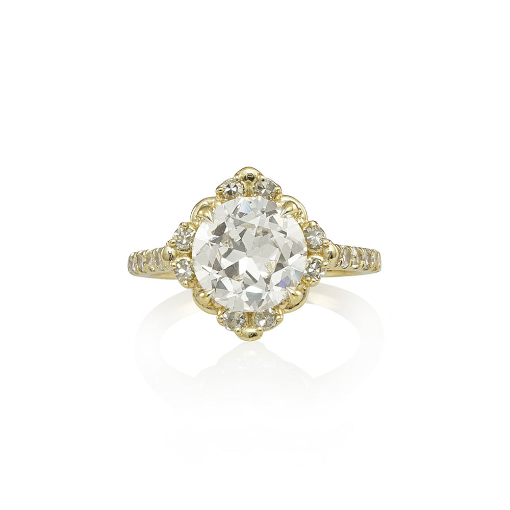 Romantic Old Mine Cut Halo Engagement Ring for Jessica