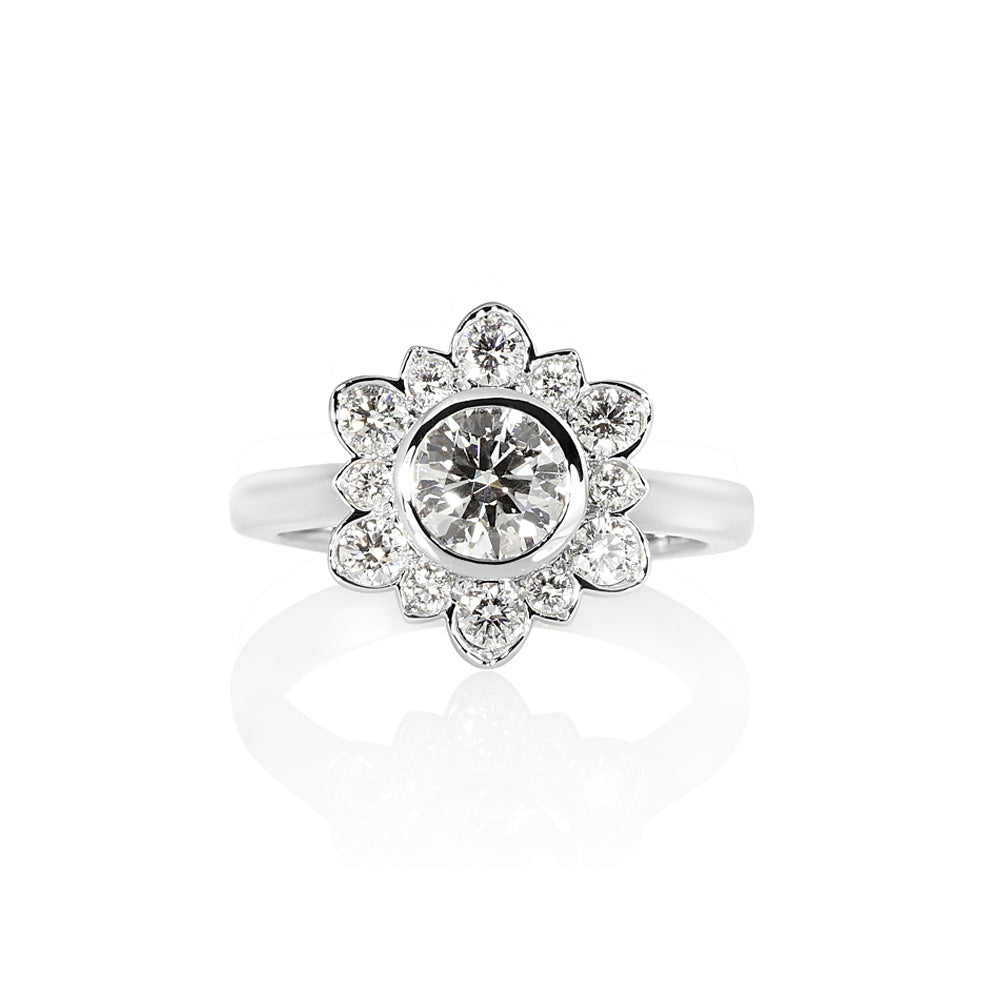 Jennifer Snowflake Shaped Diamond Engagement Ring