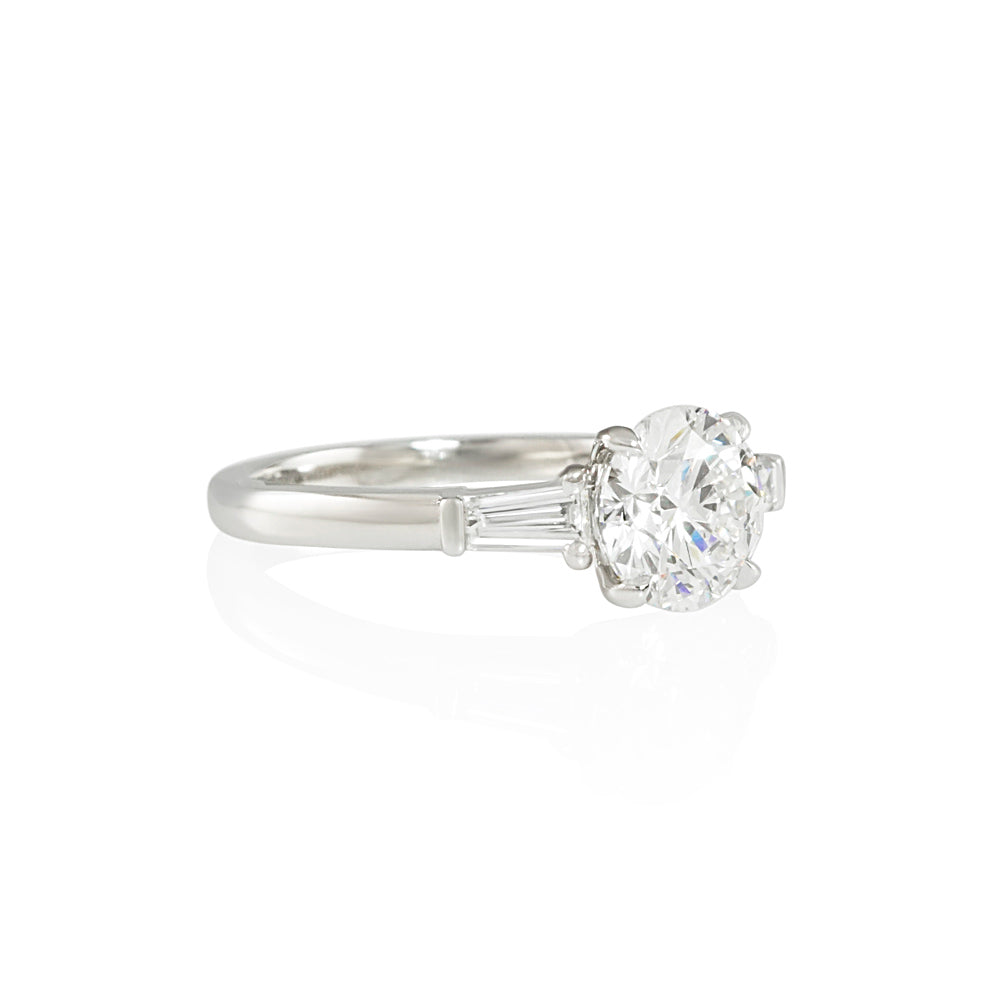 Round and Baguette Cut Engagement Ring for Jenny