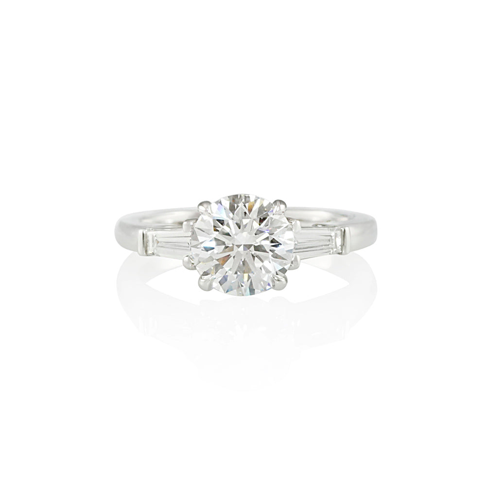 Round and Baguette Cut Engagement Ring for Jenny