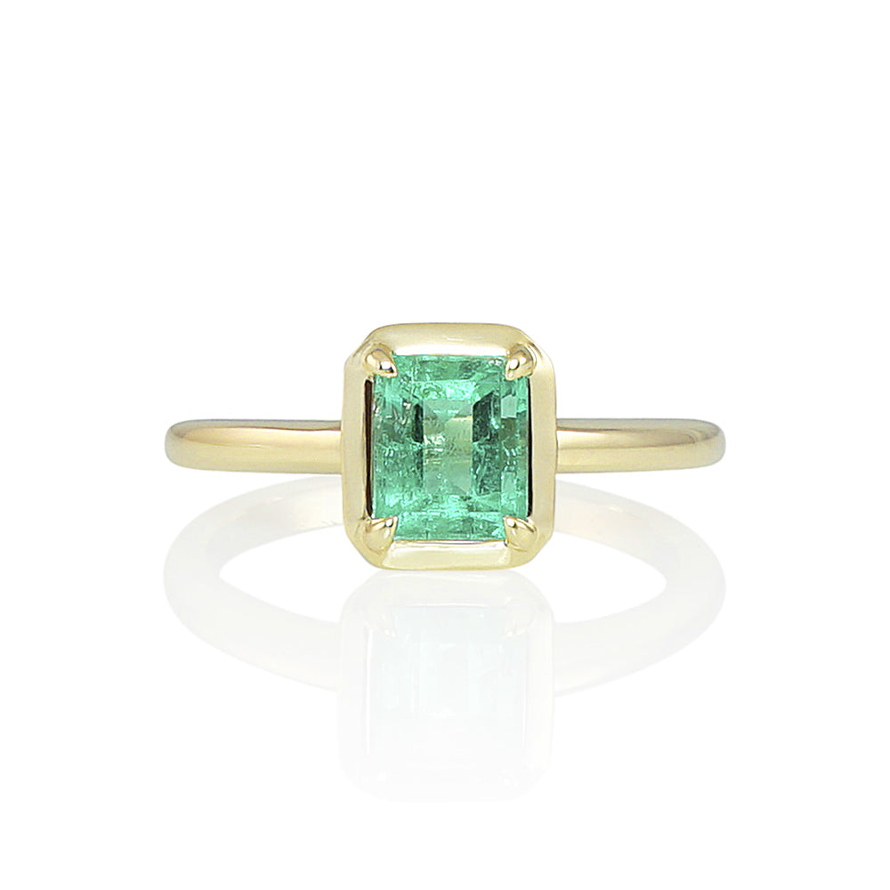 Emerald Solitaire Ring for Jill