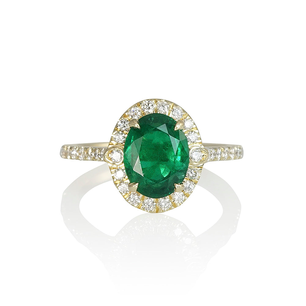 Oval Emerald and Diamond Band for Jillian