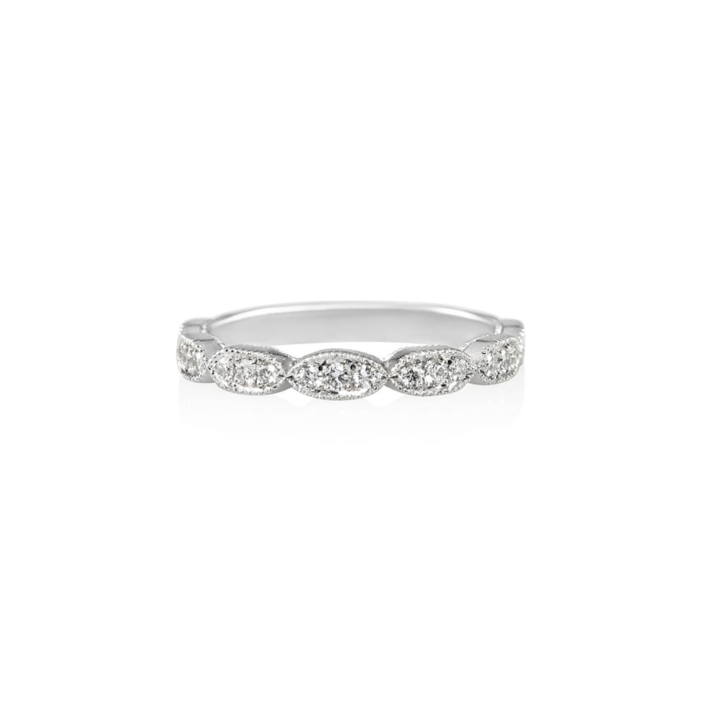 Jillian Scalloped Diamond Wedding Band