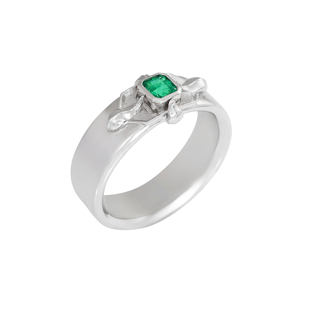 Platinum and Emerald Band for Joshua