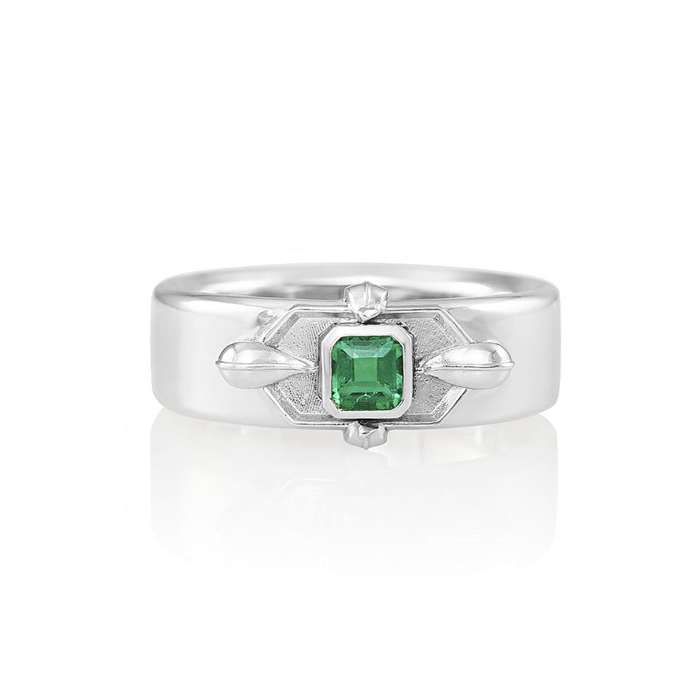 Platinum and Emerald Band for Joshua