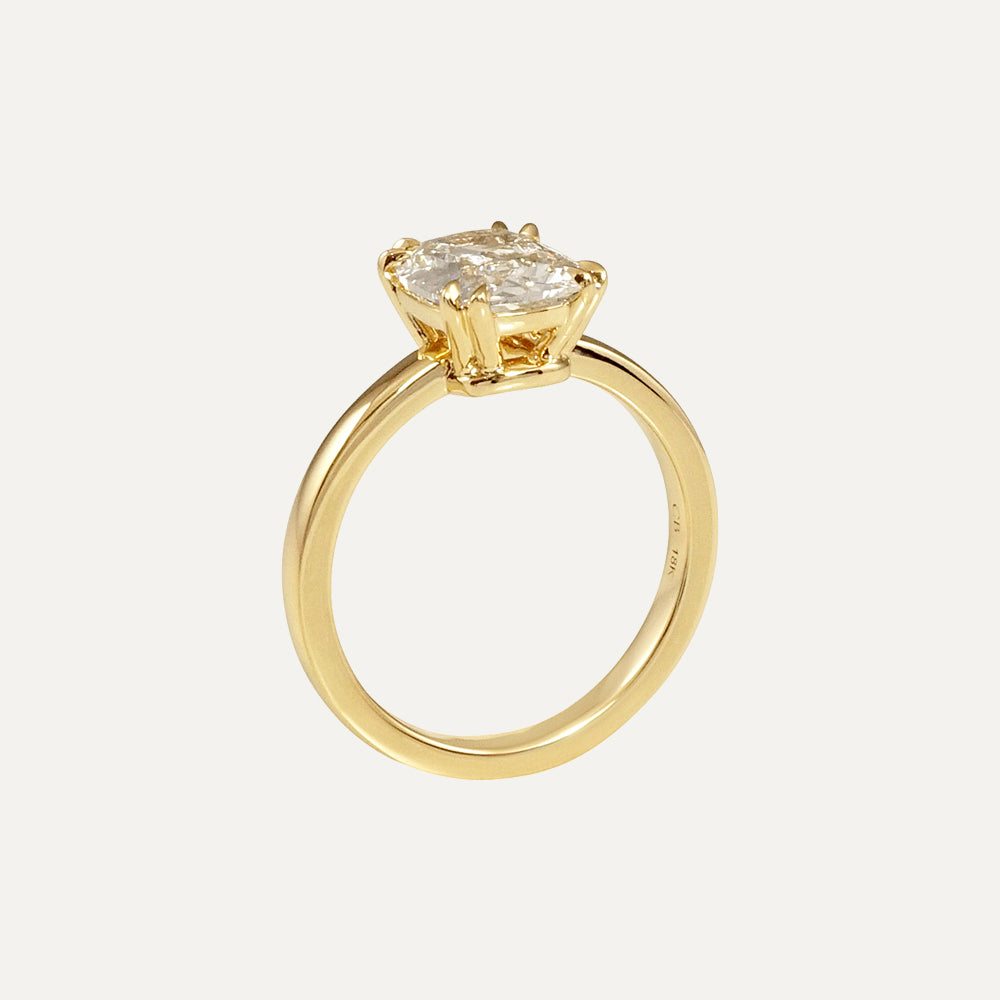 Old Mine Cut Solitaire with Double-Prong Engagement Ring for Julia