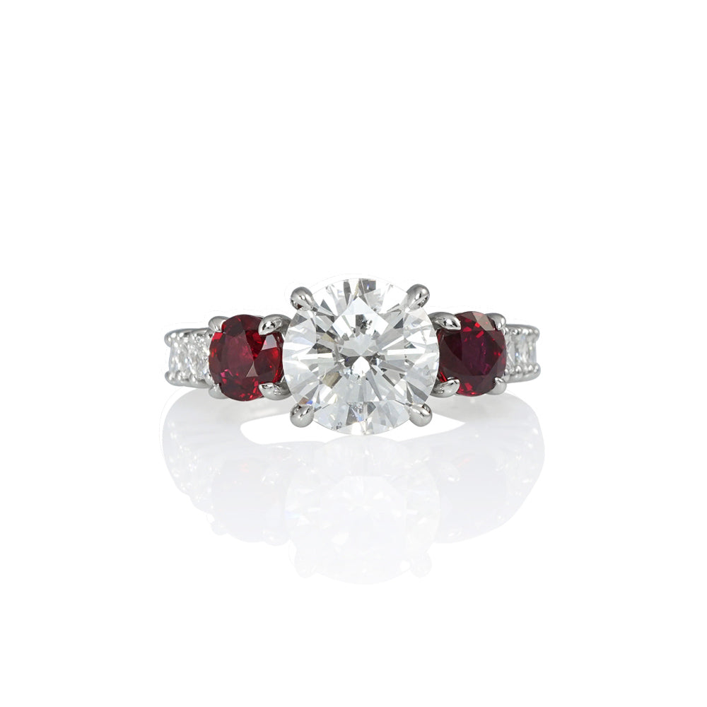 Diamond and Ruby Engagement Ring for Julie