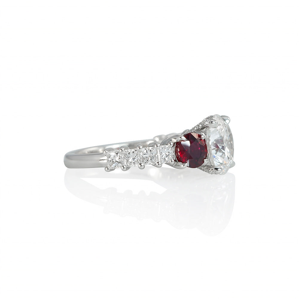 Diamond and Ruby Engagement Ring for Julie