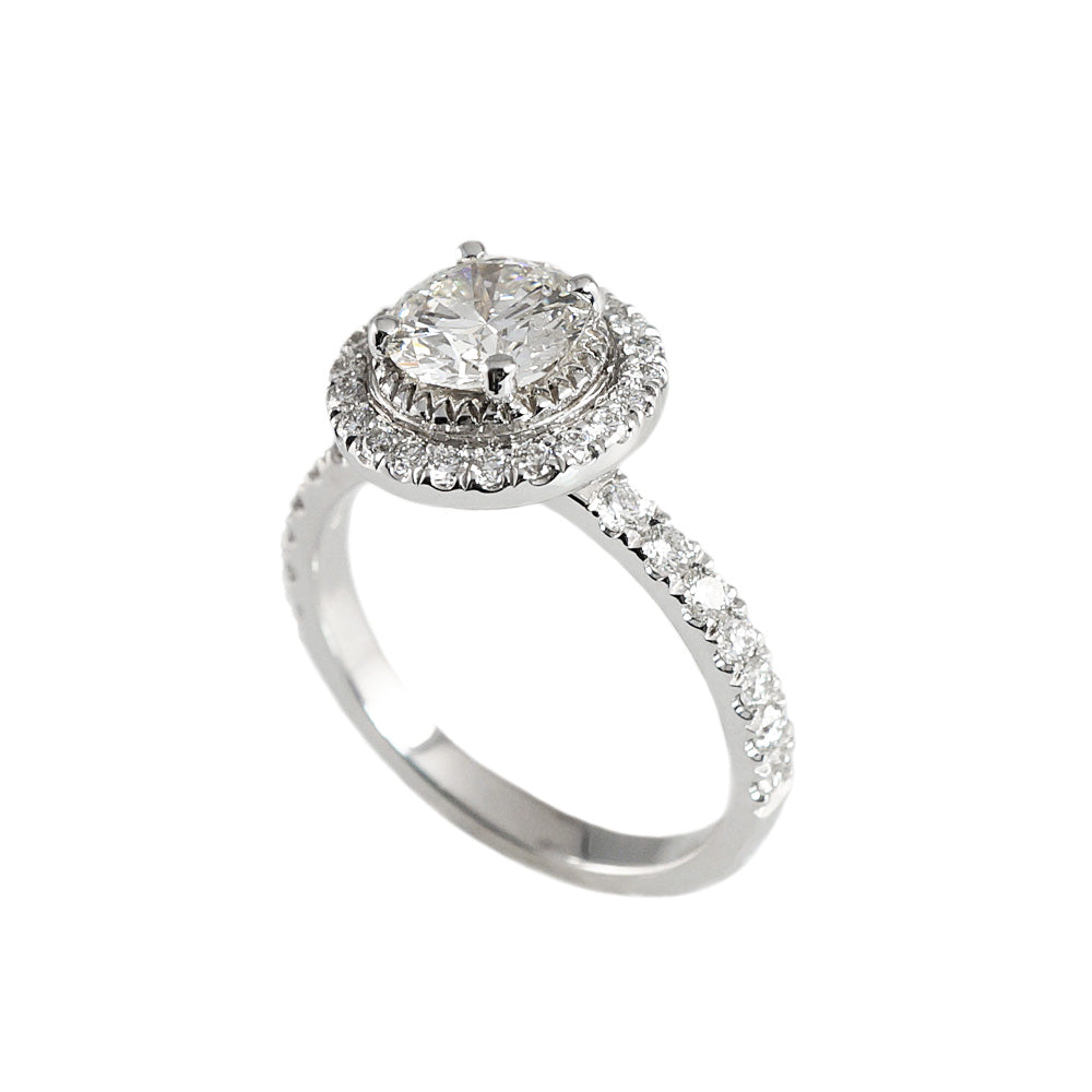 Julie Round Halo Engagement Ring