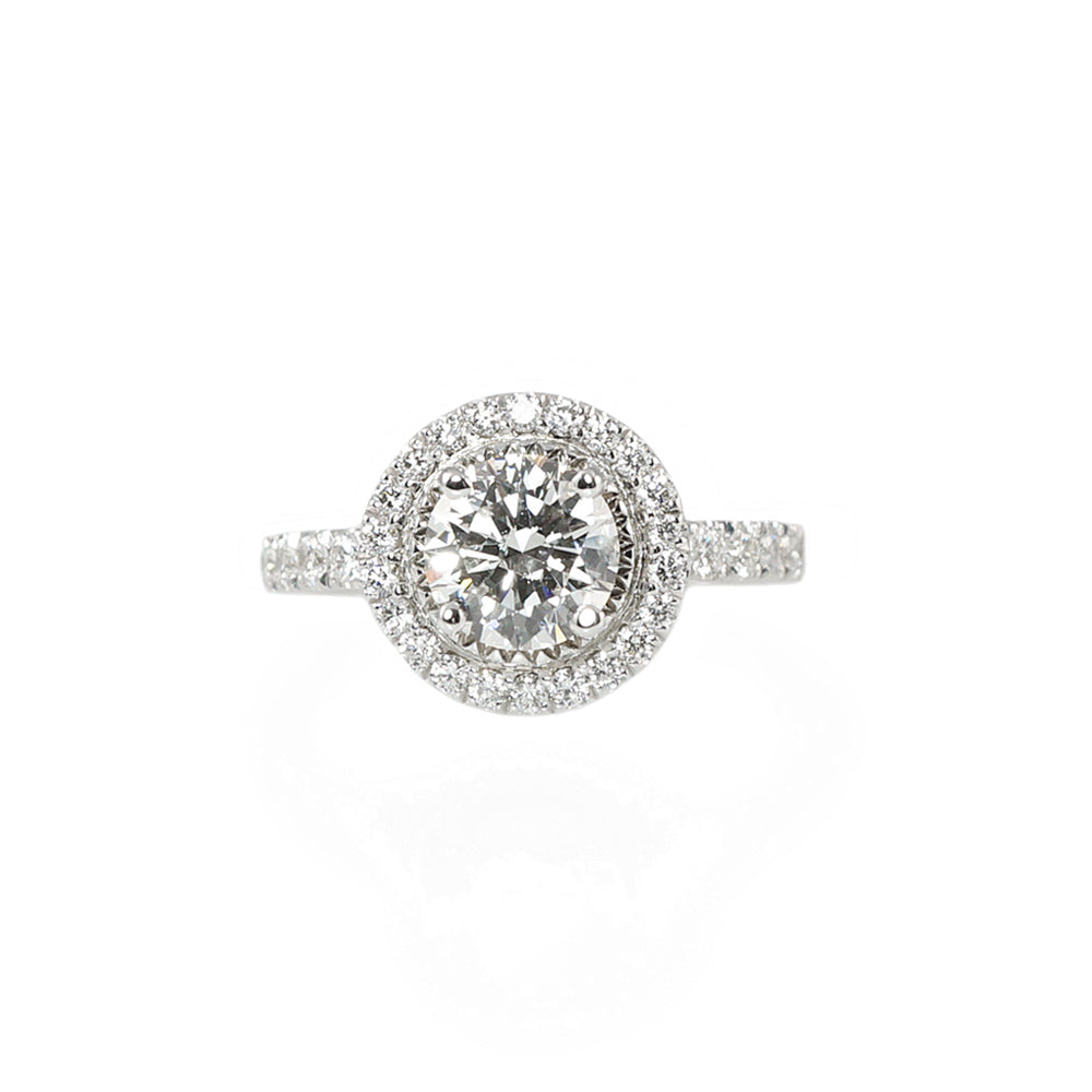 Julie Round Halo Engagement Ring