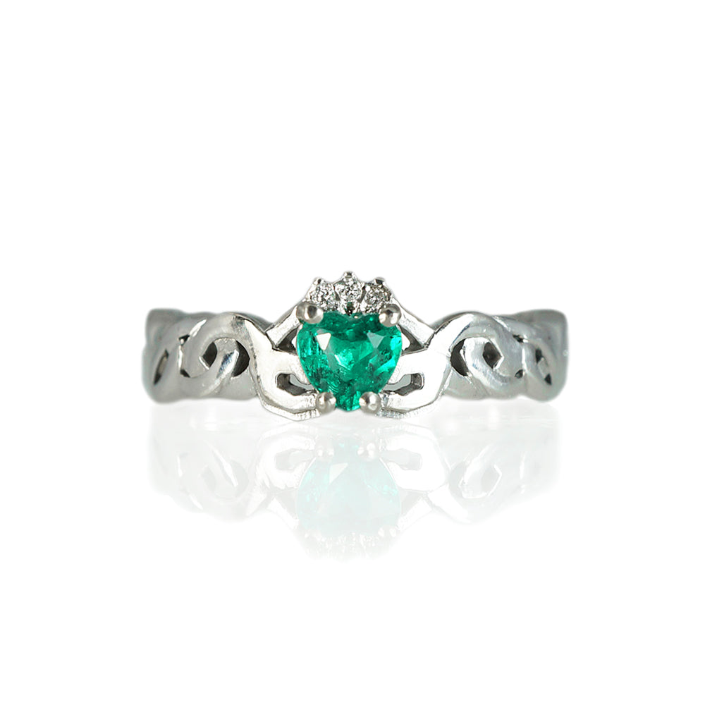 Kali Emerald Claddagh Promise Ring